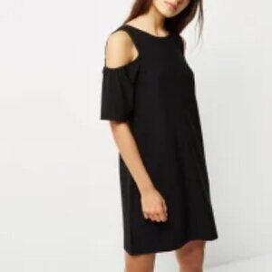 ZARA Trafaluc cold shoulder mini dress size M black knit EUC
